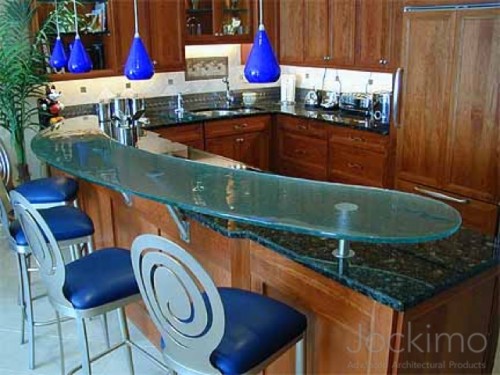 thick glass counter top