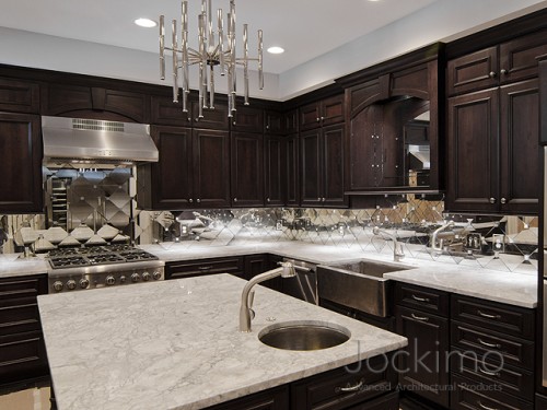 Backsplash Antique Mirrors - Private Residence